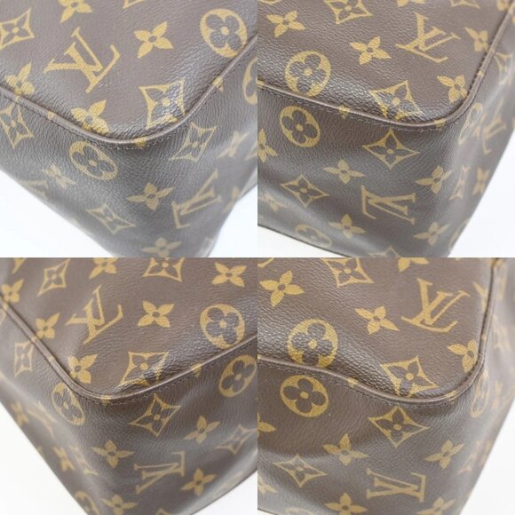LOUIS VUITTON Logo Looping GM Shoulder Bag Monogram Leather Brown M51145 26RL728 - Picture 7 of 15